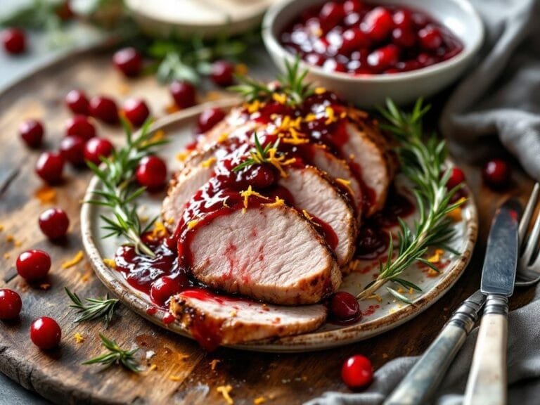 Savory Cranberry Rosemary Pork Tenderloin Recipe