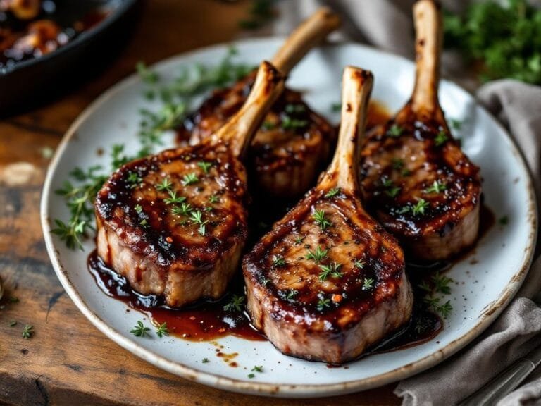 Balsamic Fig Glazed Lamb Chops Recipe for Flavorful Dinner