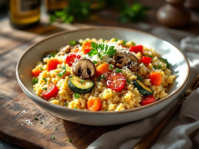 Creamy Roasted Vegetable and Wild Mushroom Risotto Recipe