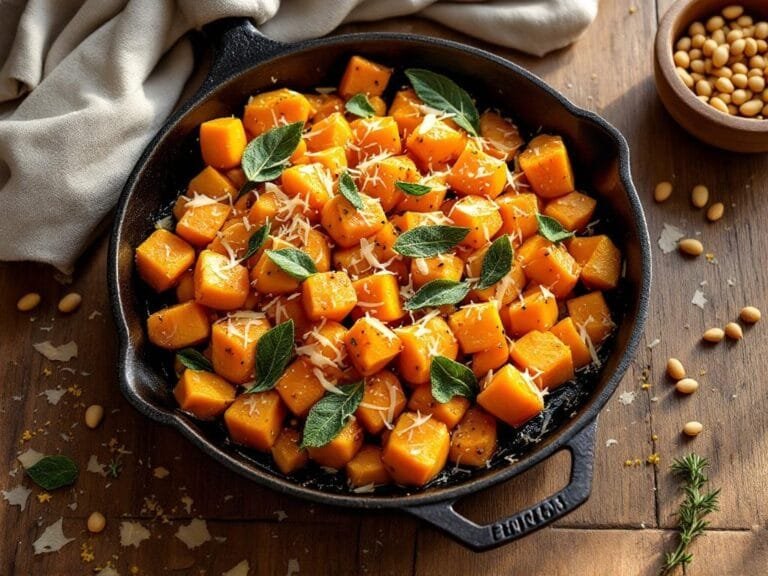 Simple Roasted Butternut Squash with Sage and Parmesan Recipe