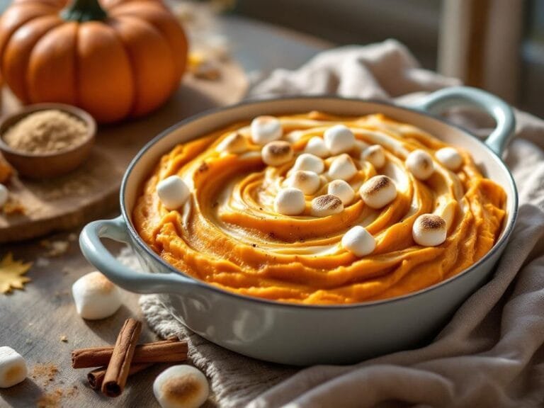 Delicious Sweet Potato Casserole with Toasted Marshmallow Swirl Recipe