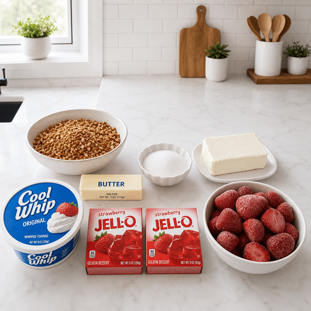 Strawberry Pretzel Salad: A Sweet and Salty Classic ingredients