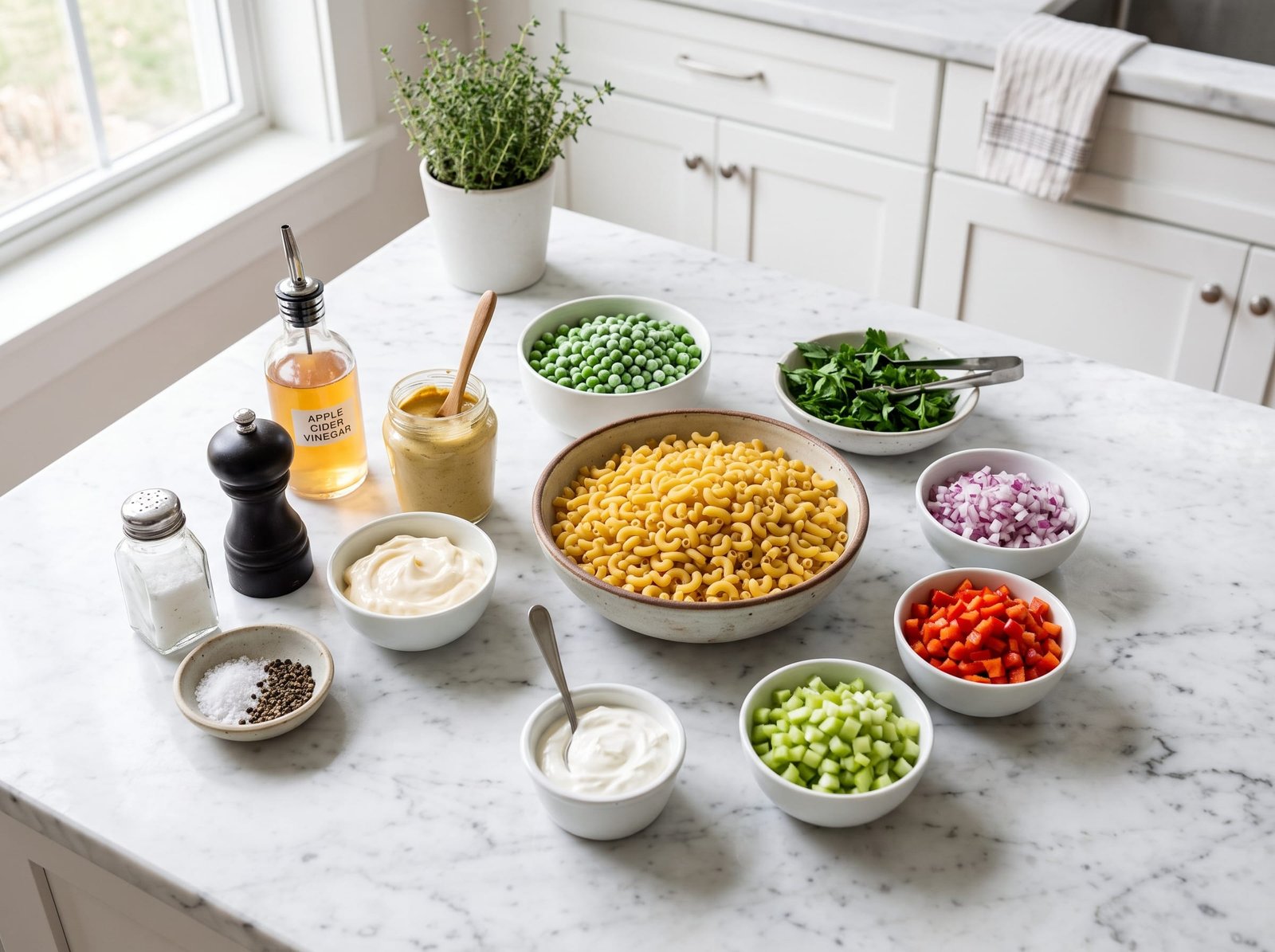 Classic Macaroni Salad: The Perfect Potluck Side Dish ingredients