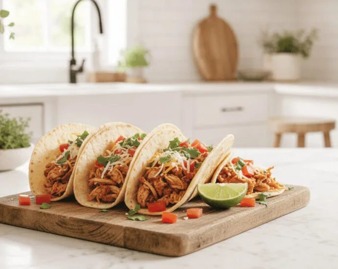 Easy Crockpot Chicken Tacos – The Ultimate Set-It-And-Forget-It Dinner