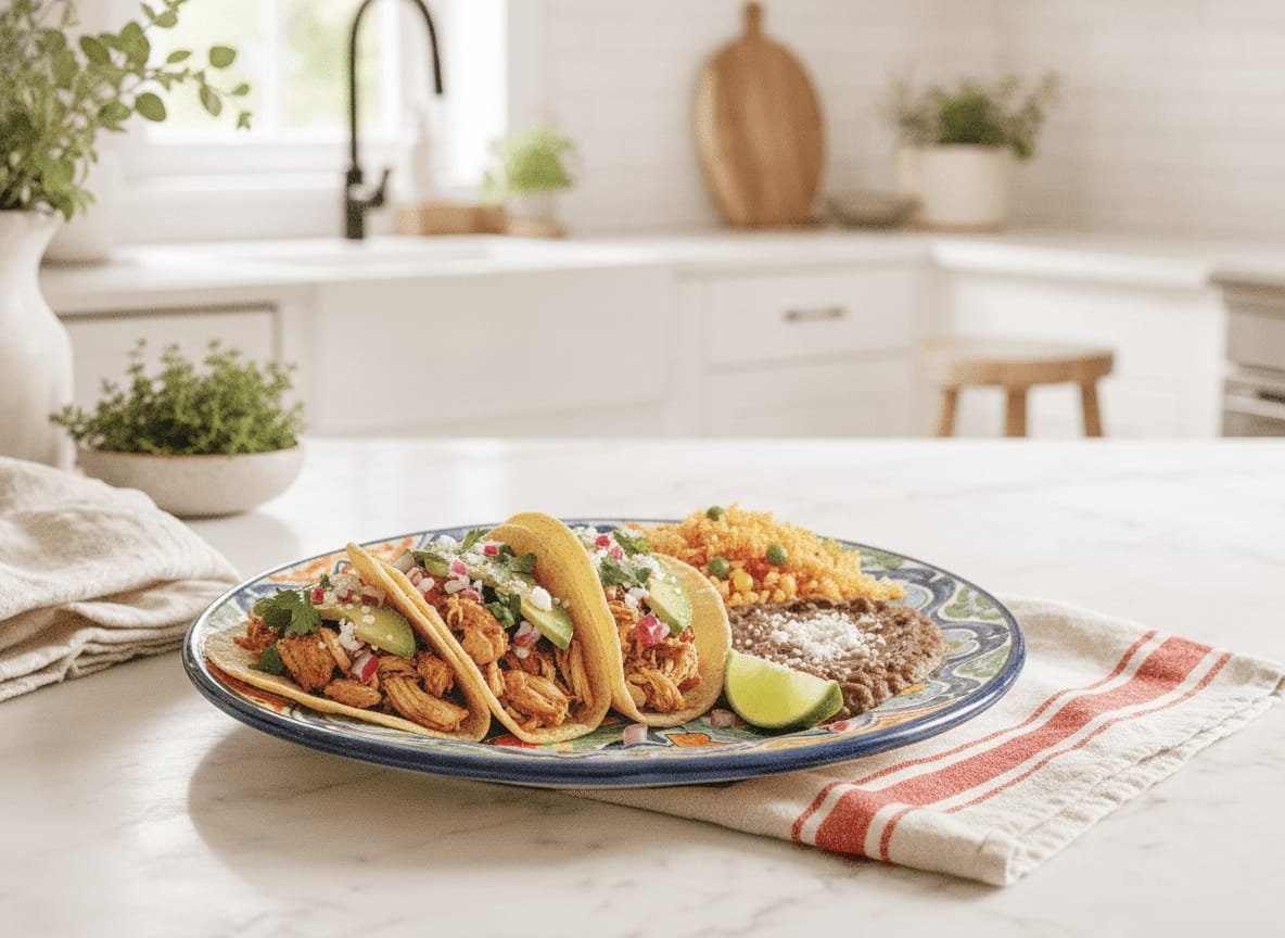 Easy Crockpot Chicken Tacos – The Ultimate Set-It-And-Forget-It Dinner