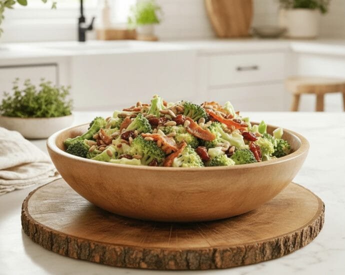 Fresh and Crunchy Broccoli Salad with Bacon and Cranberries