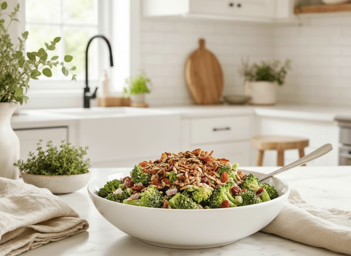 Fresh and Crunchy Broccoli Salad with Bacon and Cranberries