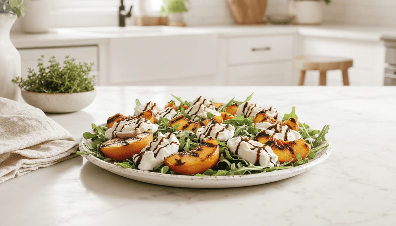 Grilled Peach and Burrata Salad