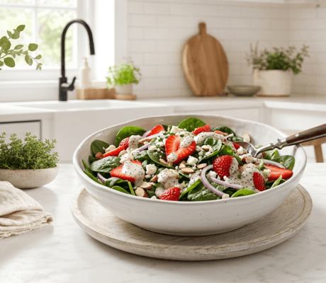 Strawberry Spinach Salad with Poppy Seed Dressing