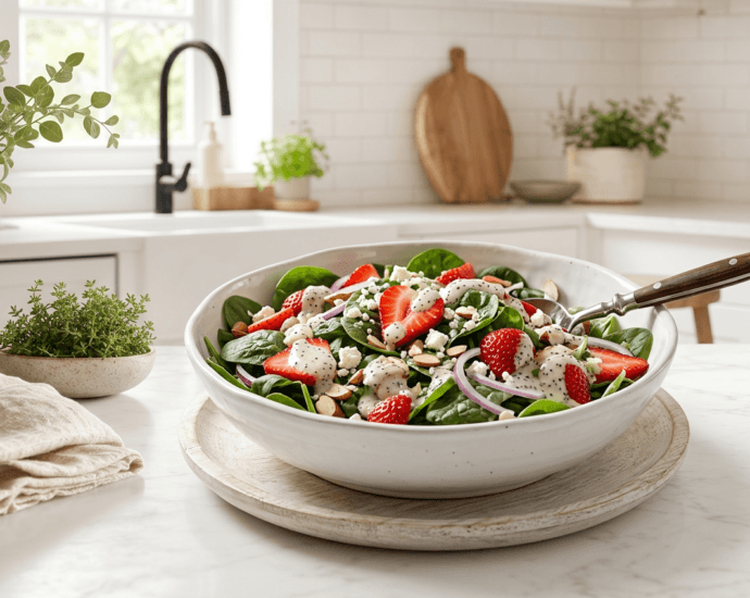 Strawberry Spinach Salad with Poppy Seed Dressing