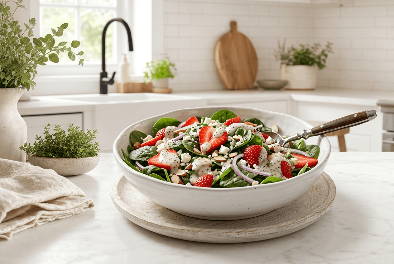Strawberry Spinach Salad with Poppy Seed Dressing