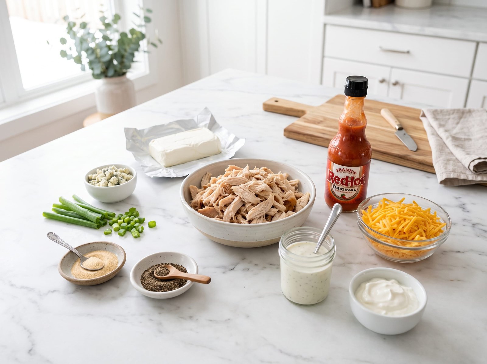 The Best Buffalo Chicken Dip Recipe – Creamy, Spicy, and Crowd-Pleasing! ingredients