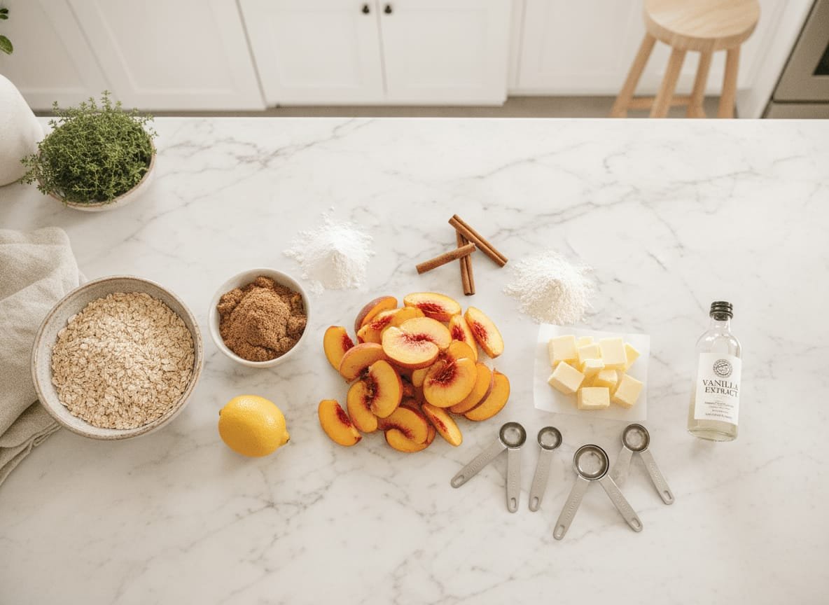 The Best Peach Crisp Recipe: A Simple Summer Dessert ingredients