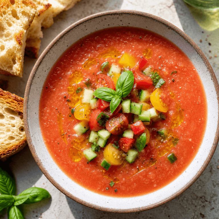 Classic Gazpacho with Heirloom Tomatoes