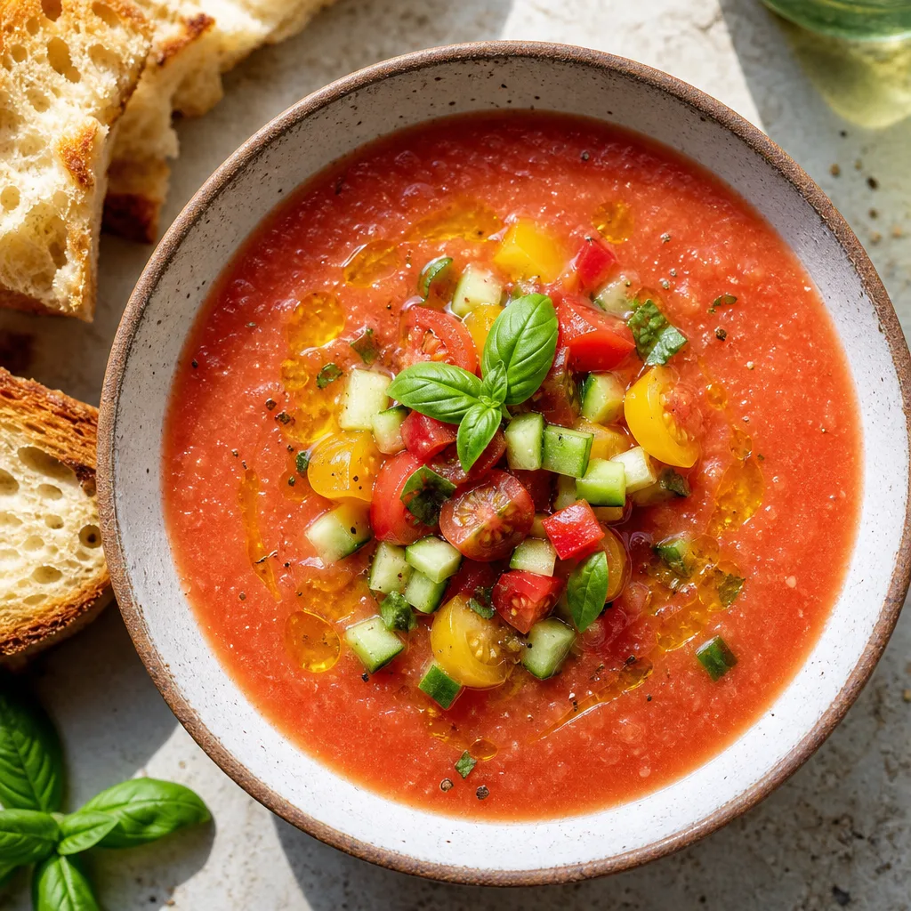 Classic Gazpacho with Heirloom Tomatoes