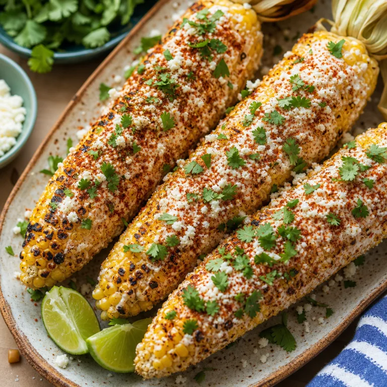 Spicy Grilled Mexican Street Corn with Cotija (Elote)