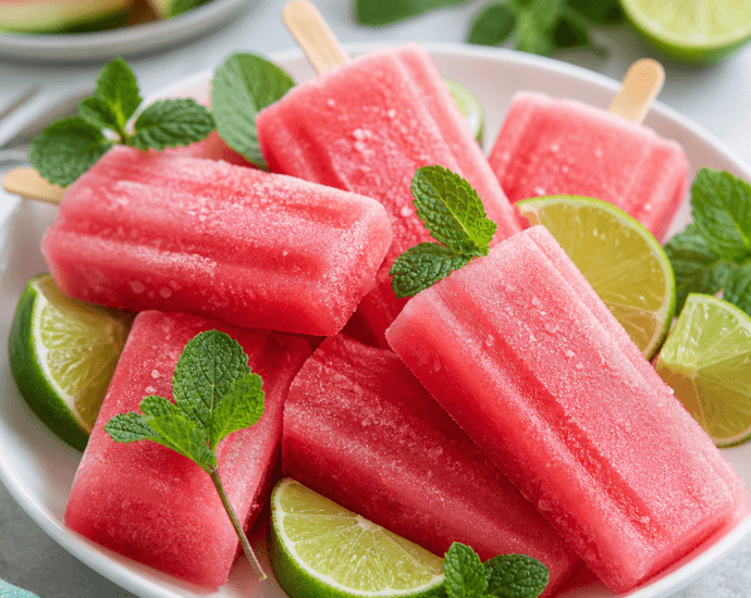 Watermelon Lime Popsicles
