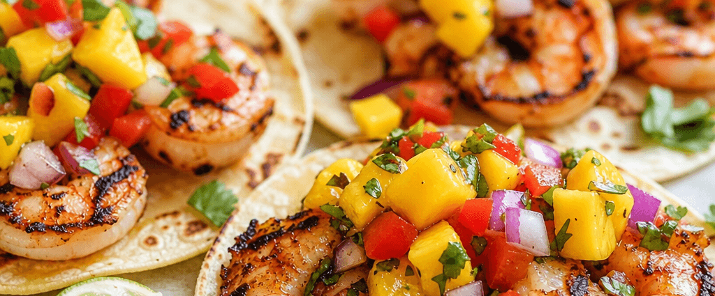 Grilled Shrimp Tacos with Mango Salsa