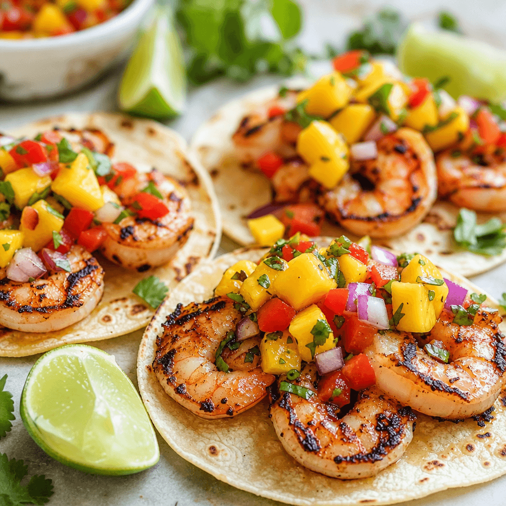 Grilled Shrimp Tacos with Mango Salsa