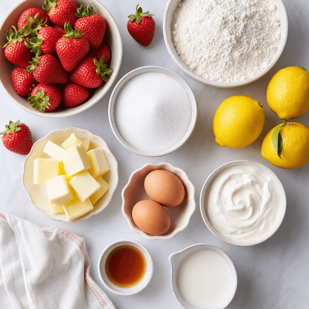 Strawberry Lemonade Cupcakes ingredients