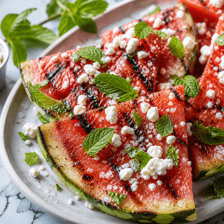 Grilled Watermelon Wedges with Feta