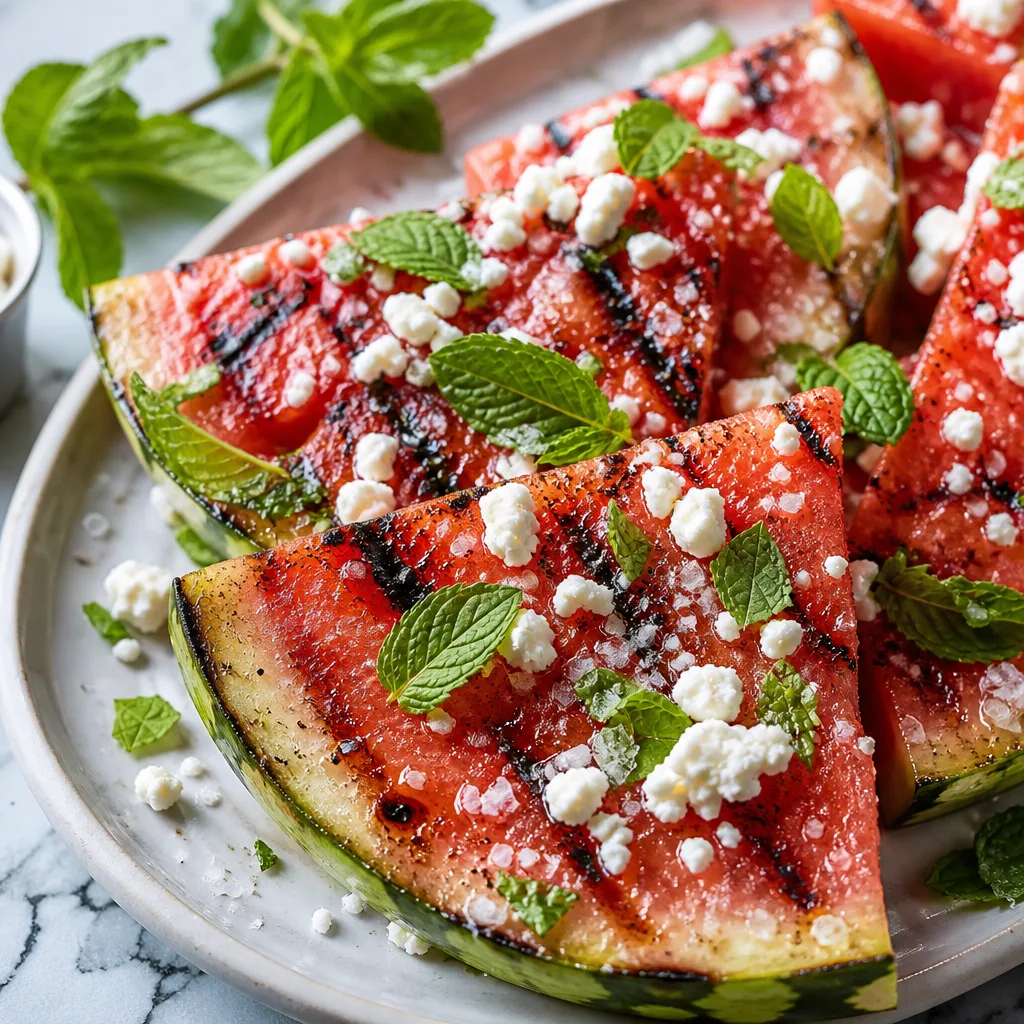 Grilled Watermelon Wedges with Feta