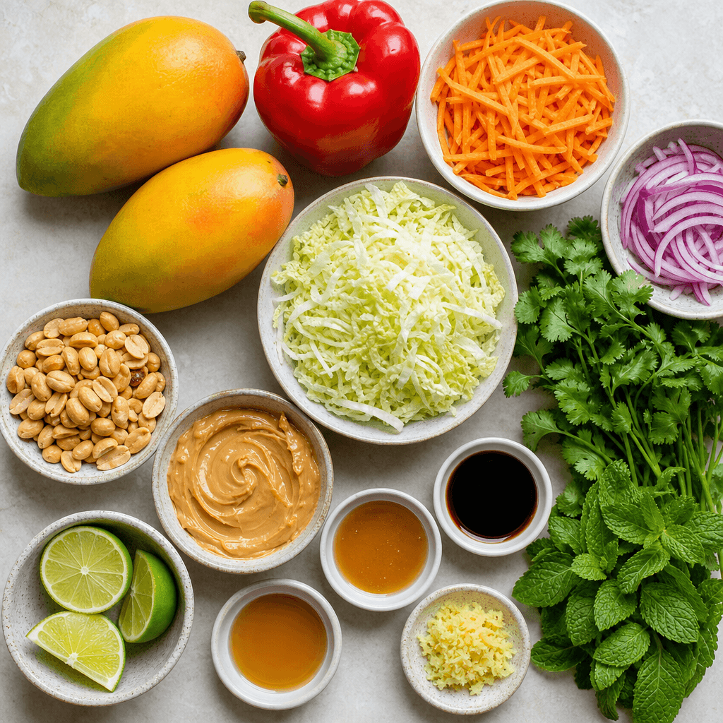 Thai Mango Salad with Peanut Dressing ingredients