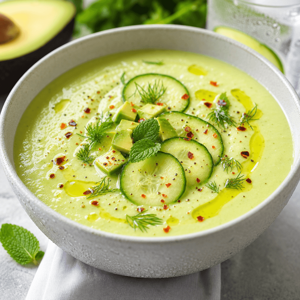 Chilled Avocado and Cucumber Soup