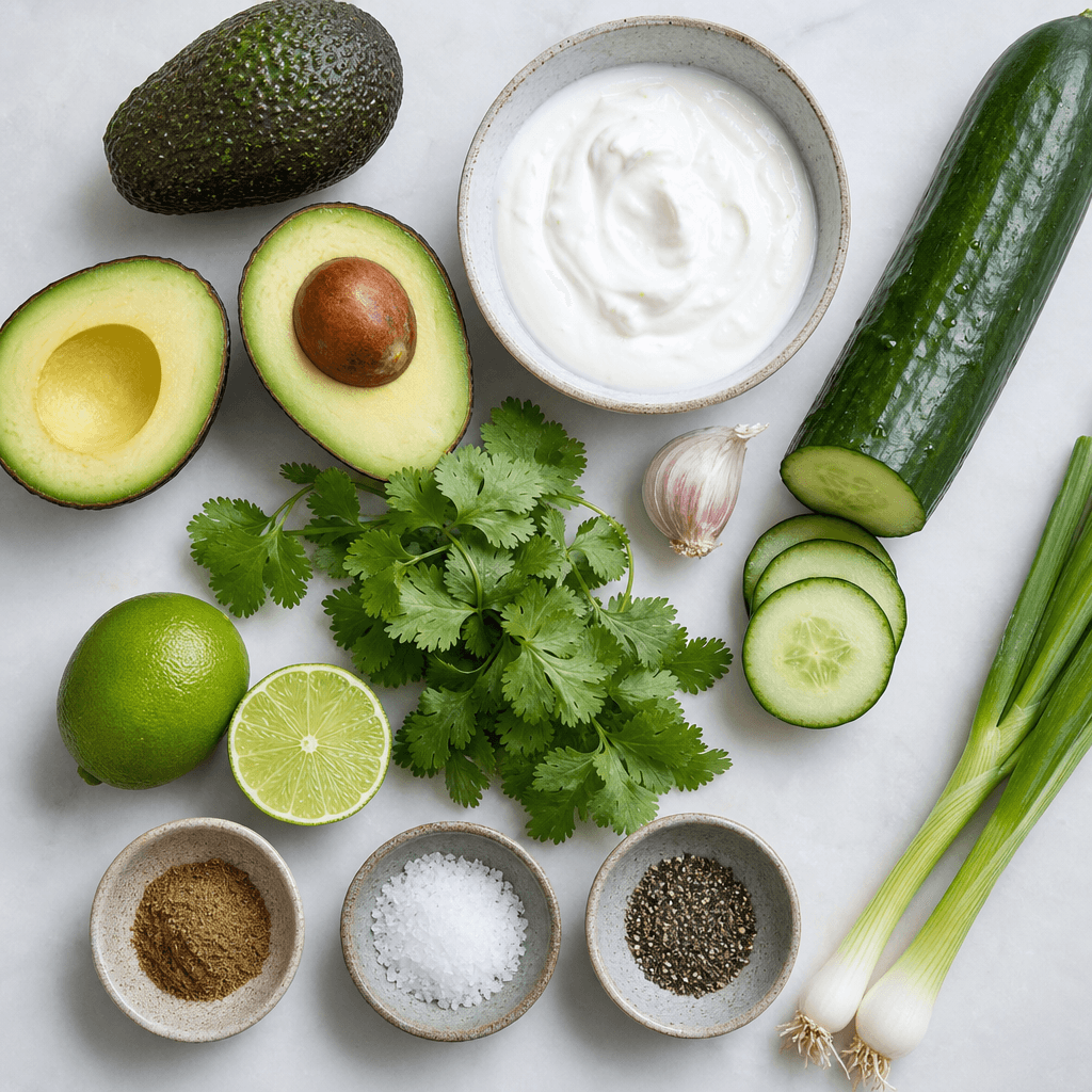 Chilled Avocado and Cucumber Soup ingredients