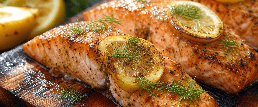Cedar plank grilled salmon