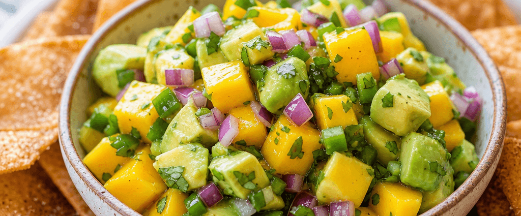 Mango Avocado Salsa with Cinnamon Chips