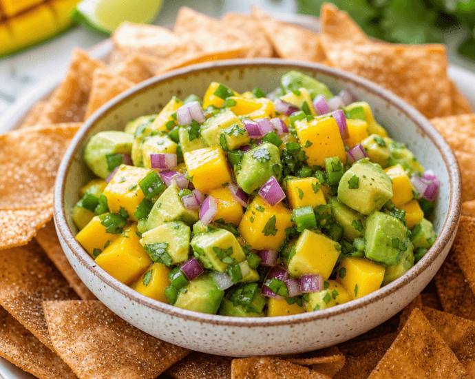 Mango Avocado Salsa with Cinnamon Chips