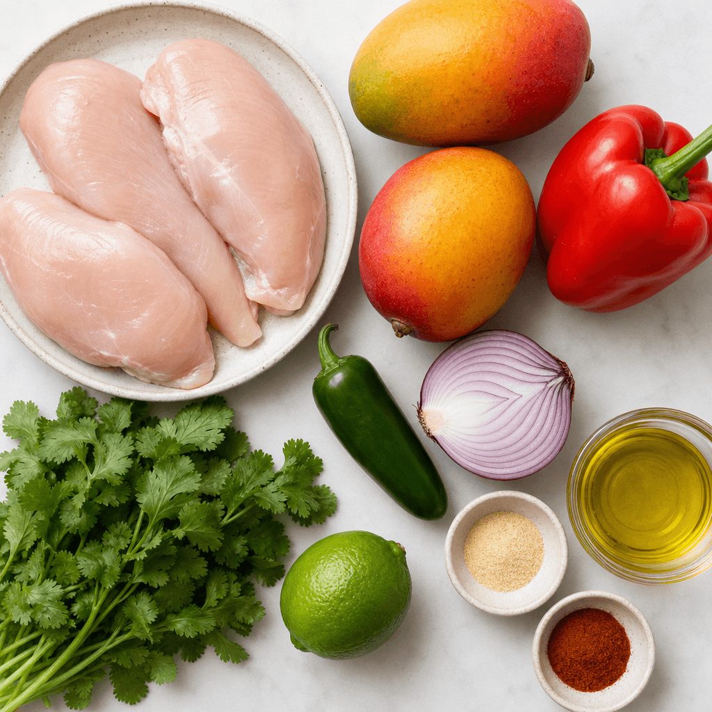 Grilled Chicken with Mango Salsa ingredients
