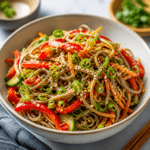 Cold Soba Noodle Salad with Sesame Dressing