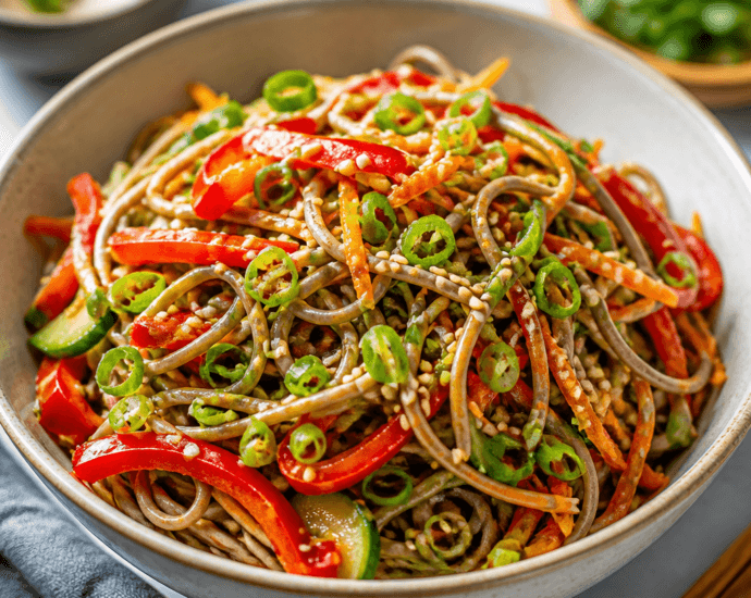 Cold Soba Noodle Salad with Sesame Dressing
