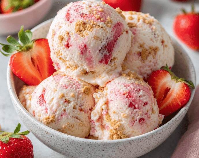 Strawberry Cheesecake Ice Cream (No-Churn)