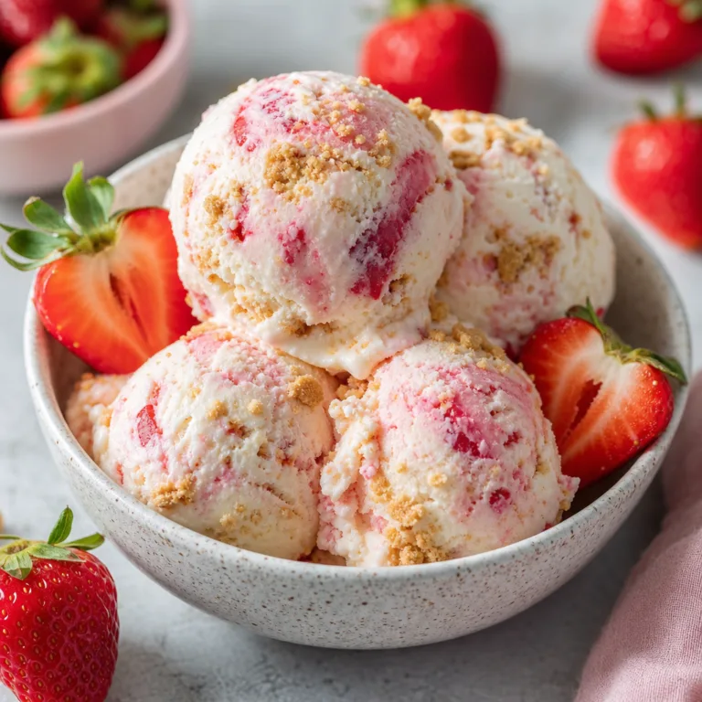 Strawberry Cheesecake Ice Cream (No-Churn)