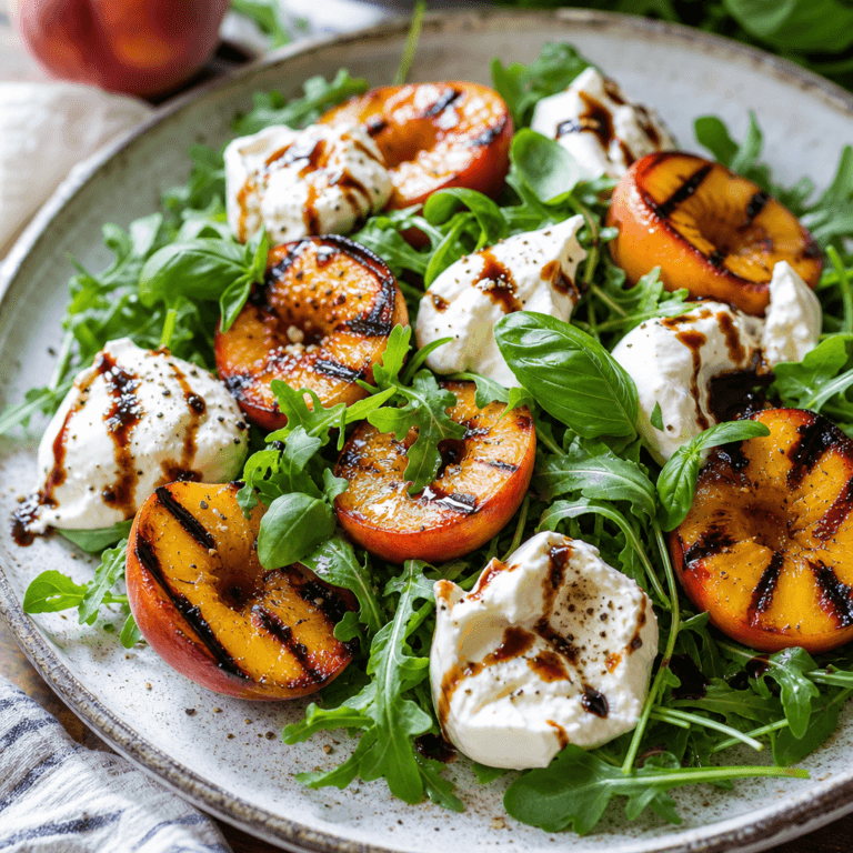 Grilled Peach Burrata Salad