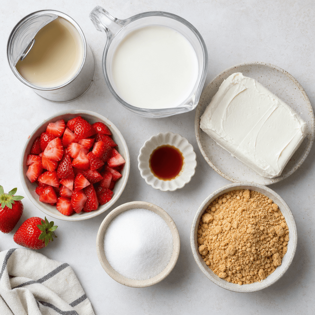 Strawberry Cheesecake Ice Cream (No-Churn) ingredients