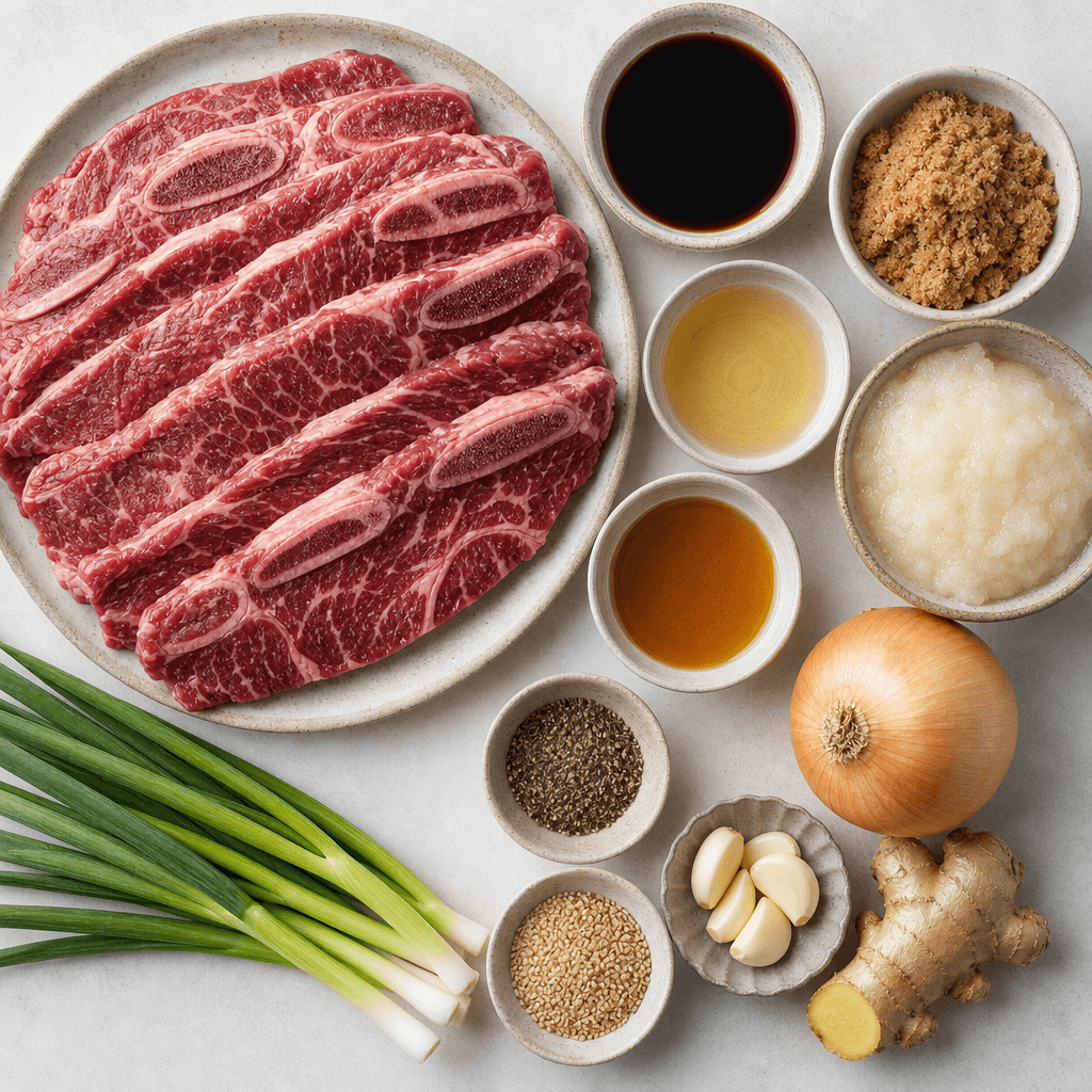 Korean BBQ Beef Short Ribs (Galbi) ingredients