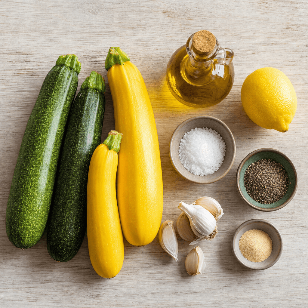 Grilled Zucchini and Squash Ribbons ingredients
