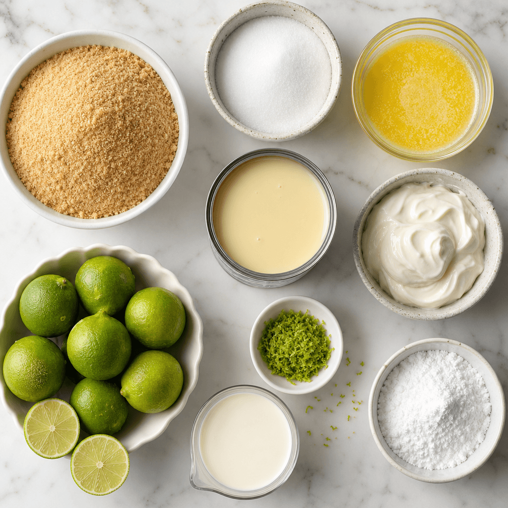 Frozen Key Lime Pie Bars ingredients