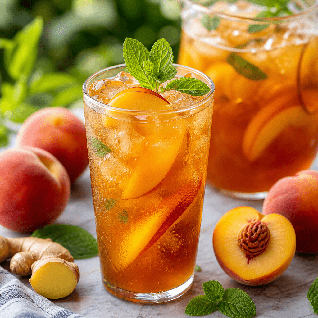 Ginger Peach Iced Tea