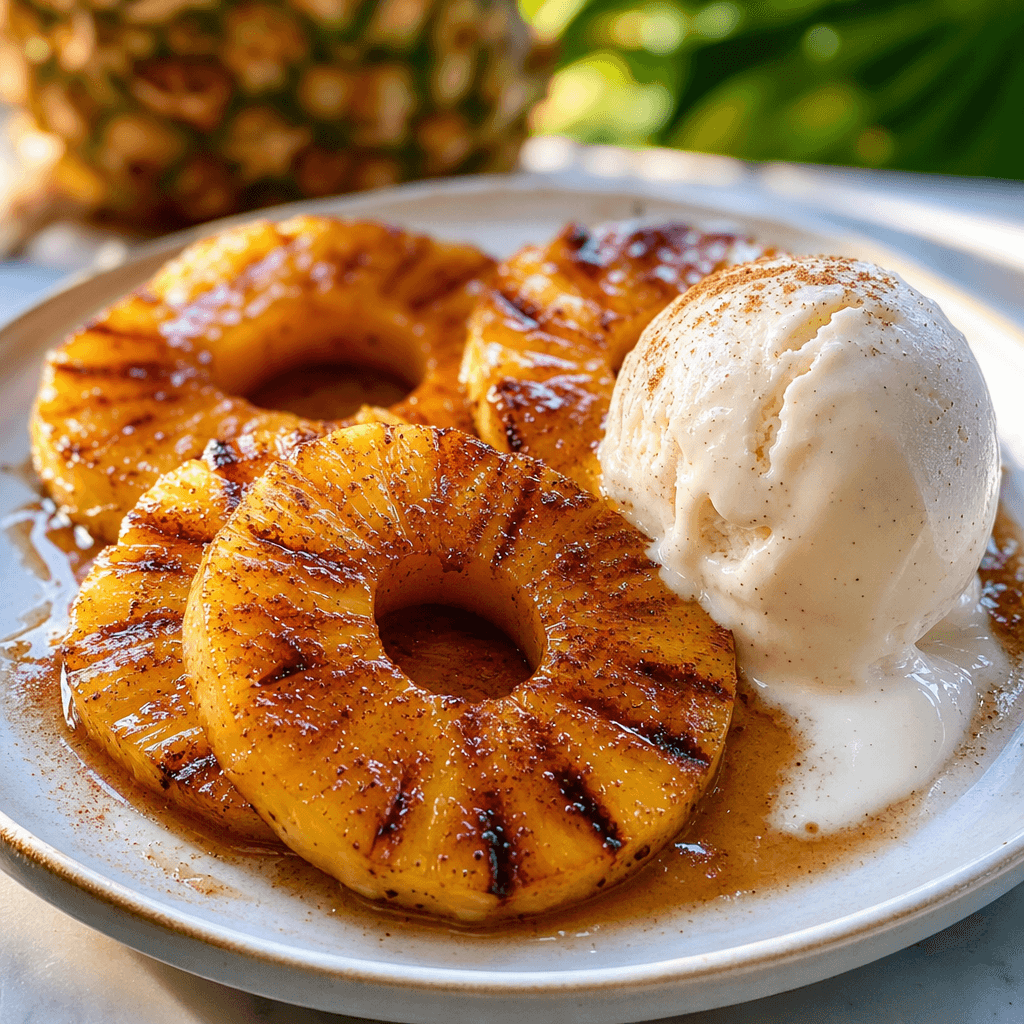 Grilled Pineapple with Cinnamon Sugar Glaze