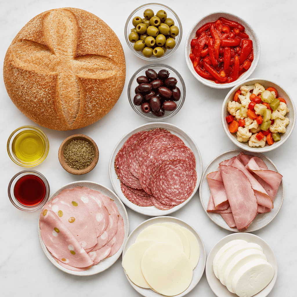 Italian Muffuletta Sandwich ingredients