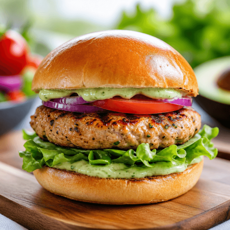 Grilled Turkey Burgers with Avocado Mayo