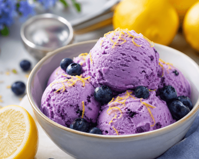 Blueberry Lemon Frozen Yogurt