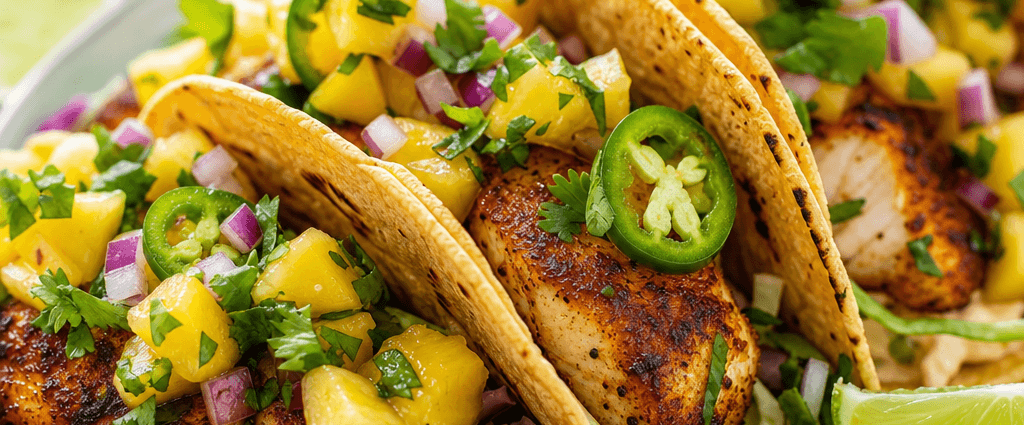 Blackened Mahi Mahi Tacos with Pineapple Salsa