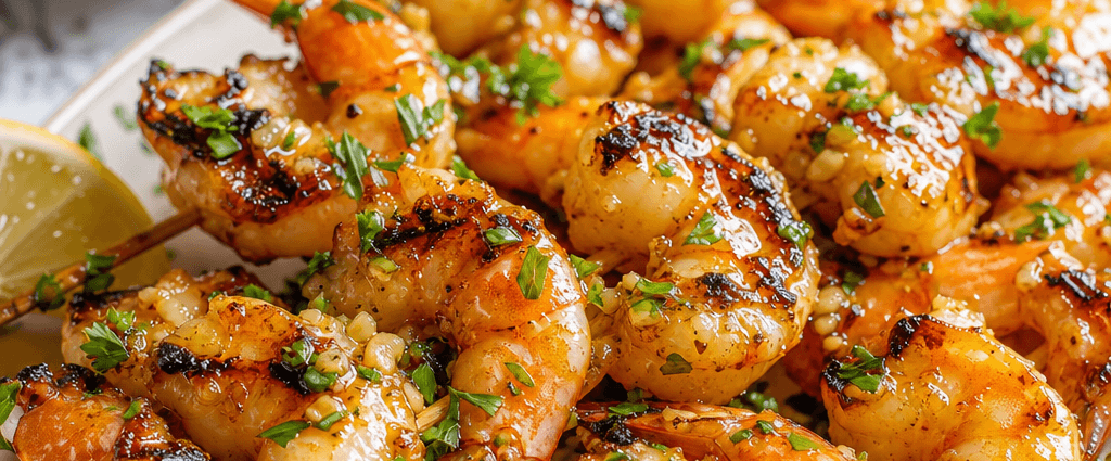 Honey Garlic Grilled Shrimp Skewers