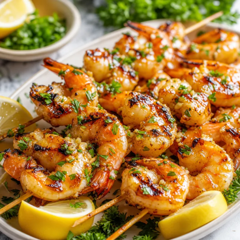 Honey Garlic Grilled Shrimp Skewers